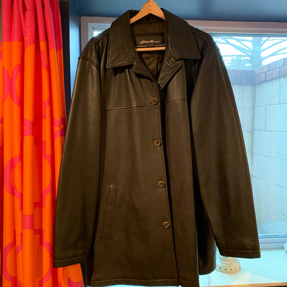 Eddie Bauer GENUINE Leather Coat Jacket